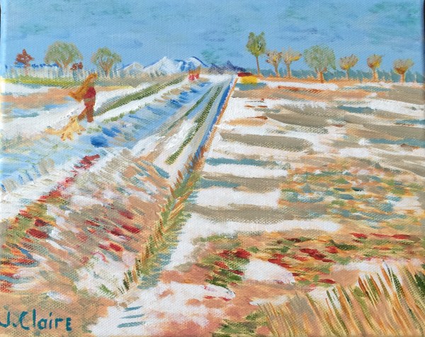 van gogh landscape snow mine